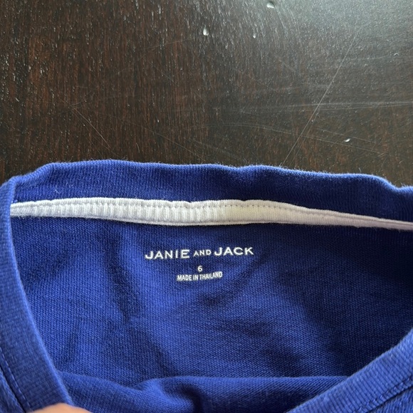 Janie and Jack Blue and Orange Long Sleeve Tee - Picture 2 of 2